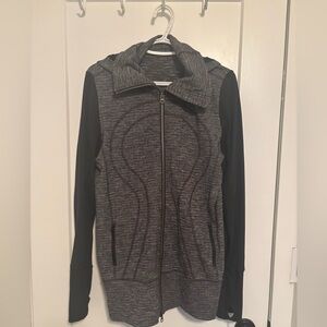 lululemon athletica Heathered Gray Zip Hoodie with Black Lining